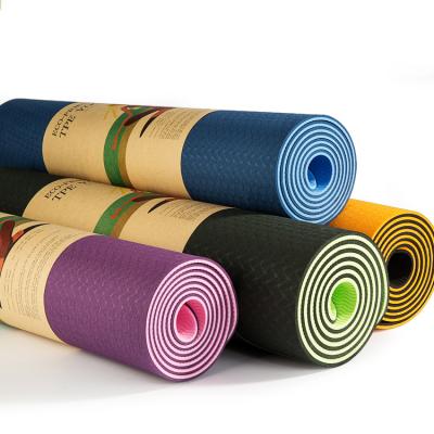 China Eco-Friendly Customized Non-slip Fitness Yoga Mat Printing Tape Yoga Mat for sale