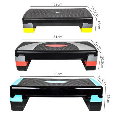 China Detachable Step Aerobics Logo Cheap Home Exercise Indoor Fitness PP Workout 2 Levels Custom Panel Aerobic Anti-Slip Safety Platform for sale