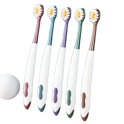 China Direct Sales Low Price 5 Value Packs Round Deep Head Brush Kids Soft Toothbrush Foldable for sale