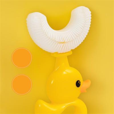 China Professional Factory Direct Sales Yellow Duck Small Toothbrush Professional U-Shaped Children for sale