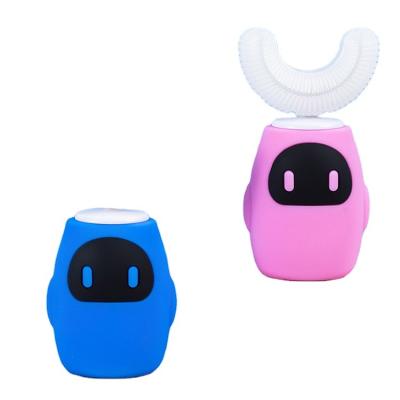 China Custom Wholesale Filling Space ABS Texture Factory Battery Powered Robot Child Pink Blue Robot Rechargeable Electric Toothbrush for sale