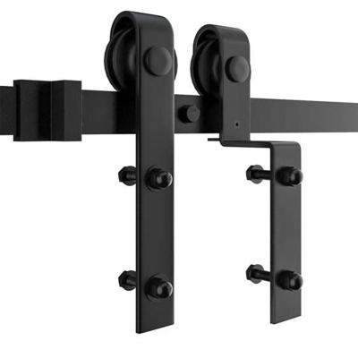 China Industrial Barn Door Hardware Bypass Sliding Track Kit Bent Hanger Bypassing System Barn Door Hardware for sale