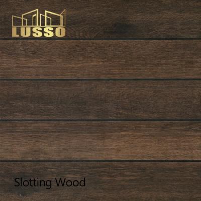 China LUSSO Unico Ceramic Rustic Tiles 600x600mm Brown Color Non-Slip Wood Look 20mm Thickness Exterior Tile For Balcony for sale