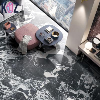 China Acid Resistant Marble Terrazzo Flooring Tile Black And White Non Slip Bathroom Tile for sale