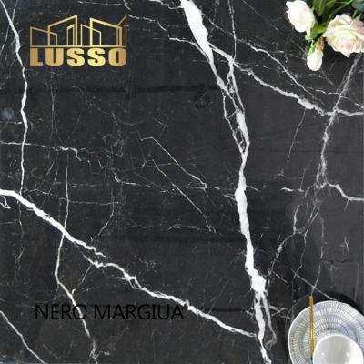 China Safety LUSSO Anti Slip Ceramic High Royal Black Marble 900x900mm Full Body Homogeneous Porcelain Tile For Hotel for sale