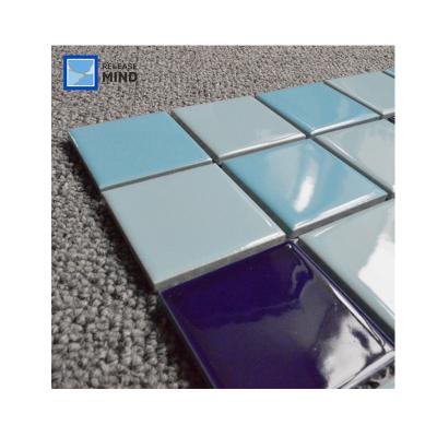 China Wholesale Acid Resistant LUSSO Porcelain Mosaic Tile 300x300 Aqua Blue Ceramic Mosaic Swimming Pool Tiles for sale