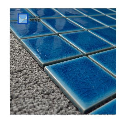 China LUSSO Good Quality Swimming Pool Tile Mosaic Acid Resistant Glass Wall Tiles Blues Mosaic Tile for sale