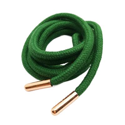 China Viable Wholesale Custom Cotton Green Nylon Hoodie String Cord With Metal Studs for sale