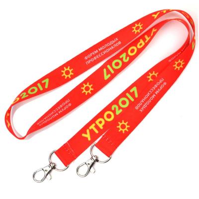 China Custom Printed Sublimation Polyester Lanyard Neck Strap Fabric Ribbon Lanyard With Logo For Sports Medal Viable for sale