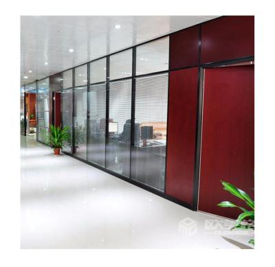 China Traditional Electric Smart Double Pane Office Aluminum Blind Window Glass Partition for sale