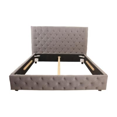 China CX Queen Modular Modern King Size Bed Frame Wood Fabric Upholstered Velvet Bed Frame For Bedroom Furniture for sale