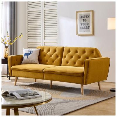 China Modern CX Comfortable Hinge Sleeper Double Cam China Tufted European Wood Living Room Fabric Couch Folding Sofa Bed for sale