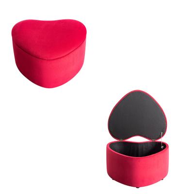 China Storage CX Small Stool Red Heart-shaped Chair Can Be Used To Sit In Internet Celebrity Luxury Small Living Room Bench for sale