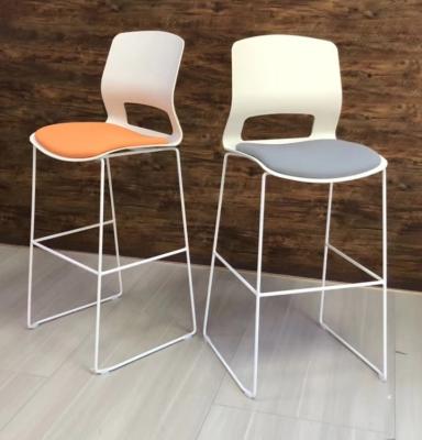 China Modern Stackable High Legs Plastic Barstool Chair for sale