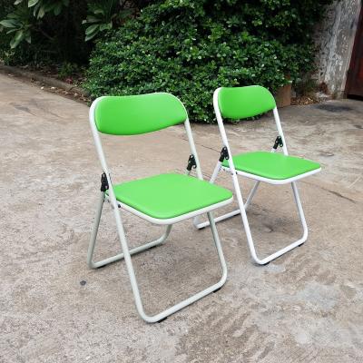 China Foldable Back And Seat Upholstered Folding Chair PU Folding Chair for sale