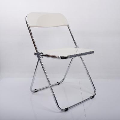 China Hot Sale Modern Cheap White Acrylic Wedding Plastic Folding Chair for sale