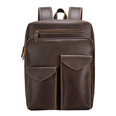 China Buffalo Anti-theft Custom Vintage TIDING Crazy Horse Laptop Backpack Genuine Leather Bag For Men for sale