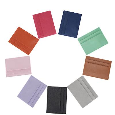 China Free Sample Tiding Women Custom Color Saffiano Card Holder Leather Slim Wallet RFID Blocking RFID Blocking for sale