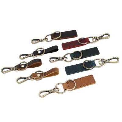 China Luxury Premium Snap Hook Fashion Carabiner Genuine Genuine Leather Strap Cowhide Gift Wedding Key Chain Bracelet Logo Key Chain For Man for sale