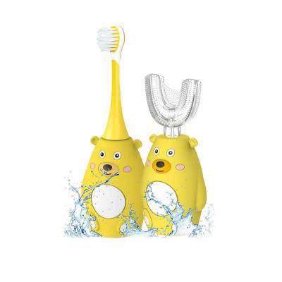 China Teeth Cleaning Hot Selling 2 Cartoon Children U-shaped Toothbrush Brush Heads Rechargeable Electric Toothbrush for sale