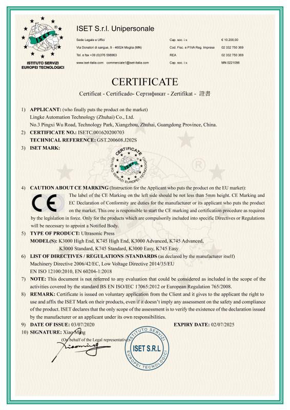 CE - LINGKE ULTRASONICS CO., LTD