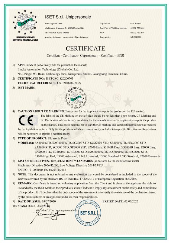 CE - LINGKE ULTRASONICS CO., LTD