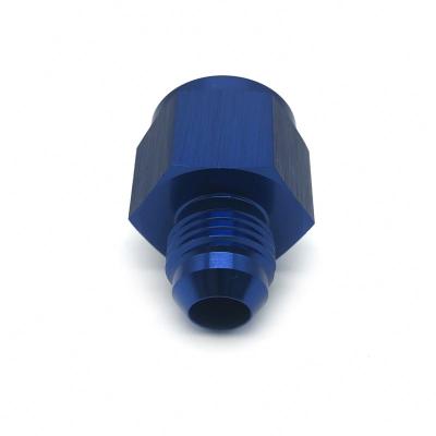 China Automobile CNC Turning Parts Blue Anodized Aluminum Hydraulic Pipe End Fittings for sale