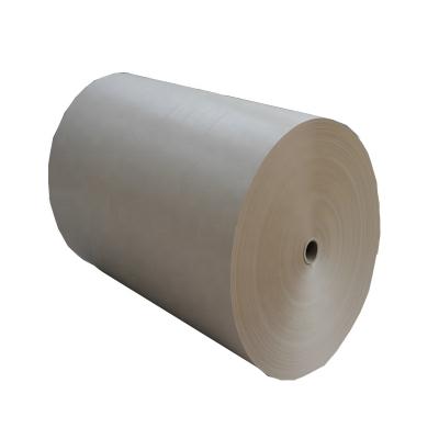 China Factory Custom brown color high strength unbleached kraft wrapping paper jumbo roll paper reel for sale