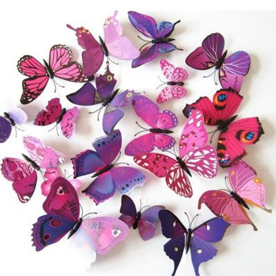 China 3D Sticker 12 Pcs / Set Removable 3D Butterflies Wall Stickers Art DIY PVC Decors Wedding Decorations Wall Decals Sticker for sale