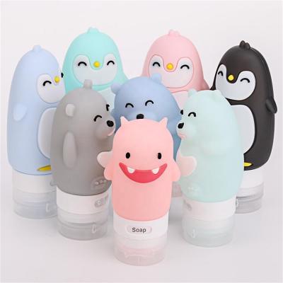 China Travel Accessories Novelty Sub-bottling Container 60/80/90ml Travel Tube Squeeze Bottles Silicone Portable Cute Refillable Gel Lotion Shower Shampoo Bottles for sale