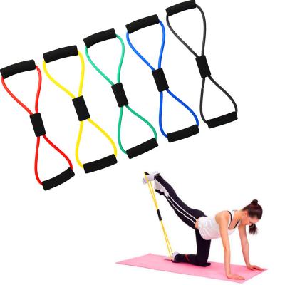 China Two Color Eight-figure Latex Tube Two Color Yoga High Elastic Rope Expandable O-Ring Muscle Elasticity O-ring Arm Tension Band for sale