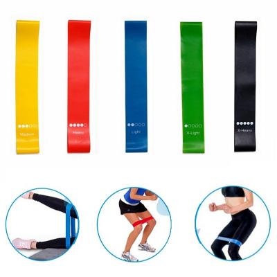 China Hot High Elasticity Amazon Exercise 5Pcs/Set Hip Circle Fitness Resistance Band Pull Up Glute Pilates Resistance Bands for sale