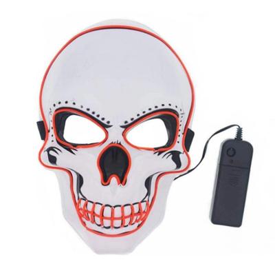 China Funny Halloween Skeleton Glow Mask Halloween LED Scary Mask Light Up Cosplay Party Masks Mascara Horror for sale