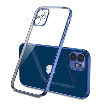 China Shockproof Soft TPU Plating Clear Plated Crystal Phone Case Cover Device For Phone 12 Pro 13 Cover for sale