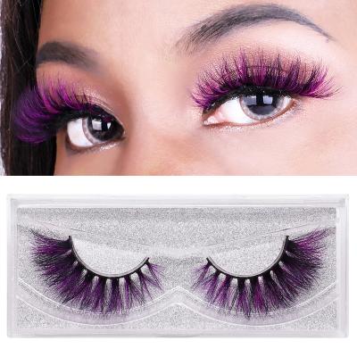 China New Arrival OEM Thick Real Mink Eyelashes Natural Look Dramatic 3D 9D Mink Colors Lash Long Colored Lashes for sale