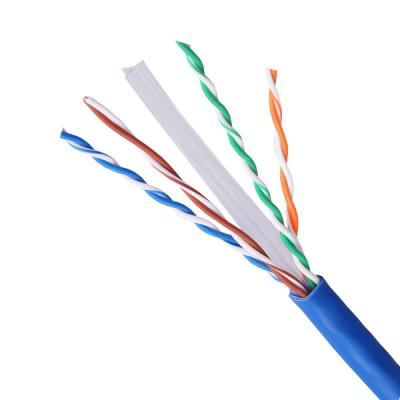 China Cable azul UTP CAT6 23AWG Extender hasta 550MHz CM PVC Cable de red de alta velocidad en venta