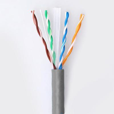 China Cable de alta velocidad CAT6 UTP sin blindaje 23AWG 4P Gris sólido 500 pies 1Gbps 250MHz en venta