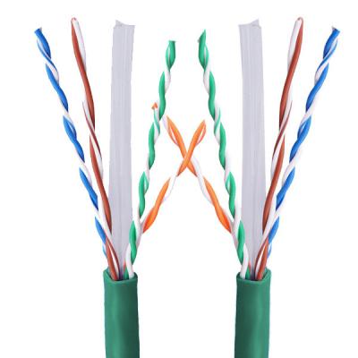 中国 イーサネットUTP CAT6ケーブル 4ペア 緑色PVCジャケット 1000FT 販売のため