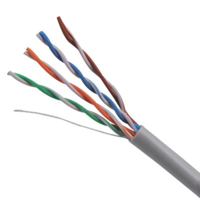 China 24AWG Cat5e UTP CM PVC Plenum Cable Copper Gray High Speed Ethernet Cable 1000FT for sale