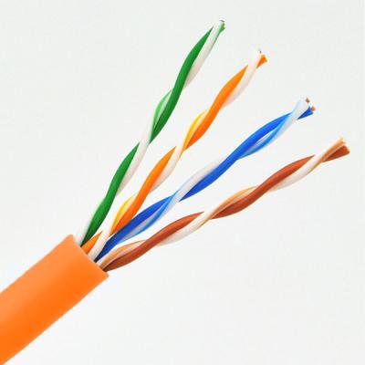 China 1000FT Cat5e UTP Extend To 350MHz Orange PVC Copper High Speed Network Cable for sale