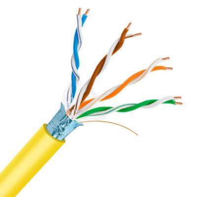 Chine Cat5e FTP 24AWG 1000Ft 0,515 mm câble de veste en PVC jaune en cuivre nu à vendre