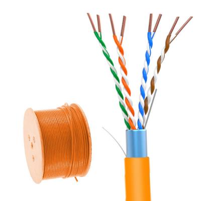 Cina 0.55mm Bare Capper Cat5e FTP 24AWG Orange PVC Cable Pass Fluke in vendita