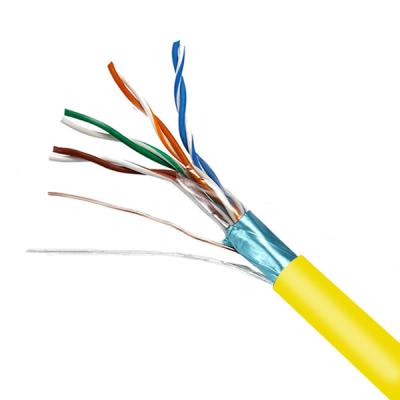 Cina 100MHz 24AWG FTP CAT5E cavo giallo PVC giacca rame cavo interno 1000ft in vendita