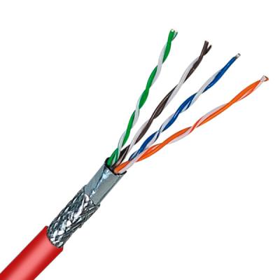 Cina Cavo LSZH rosso 24AWG SFTP CAT5E Cavo 100MHz 100% rame protetto 1000FT in vendita