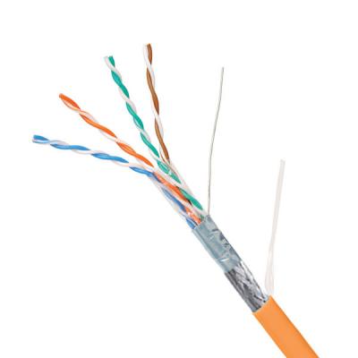 China 100MHz 500Ft CAT5E SFTP LAN Cable 24AWG con chaqueta LSZH naranja en venta