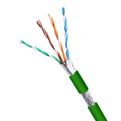 China Green SFTP 24 AWG Cat 5E Cable PVC Jacketed Network Pure Copper Shielding 500FT for sale