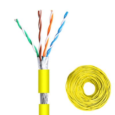 China Cable de Ethernet de PVC amarillo de 100 MHz de 0,51 mm de cobre puro de 1000FT SFTP CAT5E en venta