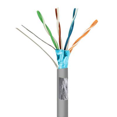 China 1000FT CAT5E SFTP 24AWG 100MHz Gris chaqueta de PVC de alta velocidad cable LAN blindado en venta