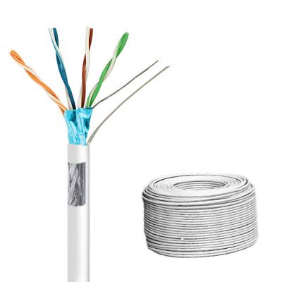 China Cable blanco SFTP CAT5E LSZH chaqueta 24AWG Cable de red 100MHz 1000FT en venta