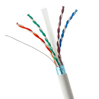 China White FTP CAT6 Cable LSZH Jacket Network Cable 23AWG 1000FT For Safe Transmission for sale